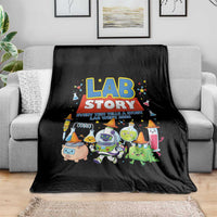 Lab Story Every Test Tells a Story Lab Week 2026 Throw Blanket Science Characters Lab Techs Medical Laboratory