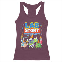Lab Story Every Test Tells a Story Lab Week 2026 Racerback Tank Top Science Characters Lab Techs Medical Laboratory