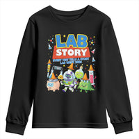 Lab Story Every Test Tells a Story Lab Week 2026 Youth Sweatshirt Science Characters Lab Techs Medical Laboratory