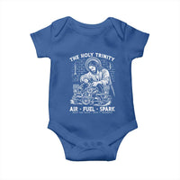 Funny Mechanic Jesus Holy Trinity Air Fuel Spark Baby Onesie Christian Car Lover Humor Gift for Gearheads