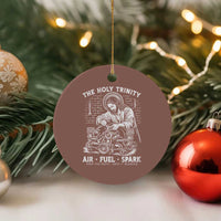 Funny Mechanic Jesus Holy Trinity Air Fuel Spark Ceramic Ornament Christian Car Lover Humor Gift for Gearheads