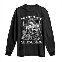 Funny Mechanic Jesus Holy Trinity Air Fuel Spark Long Sleeve Shirt Christian Car Lover Humor Gift for Gearheads