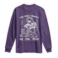 Funny Mechanic Jesus Holy Trinity Air Fuel Spark Long Sleeve Shirt Christian Car Lover Humor Gift for Gearheads