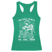 Funny Mechanic Jesus Holy Trinity Air Fuel Spark Racerback Tank Top Christian Car Lover Humor Gift for Gearheads