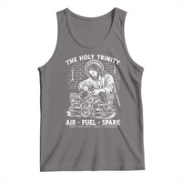 Funny Mechanic Jesus Holy Trinity Air Fuel Spark Tank Top Christian Car Lover Humor Gift for Gearheads