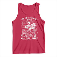 Funny Mechanic Jesus Holy Trinity Air Fuel Spark Tank Top Christian Car Lover Humor Gift for Gearheads