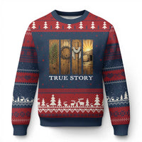 Christian Easter True Story Resurrection Scene Vintage Ugly Christmas Sweater Faith Based Jesus Empty Tomb Gift for Believers