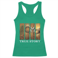 Christian Easter True Story Resurrection Scene Vintage Racerback Tank Top Faith Based Jesus Empty Tomb Gift for Believers