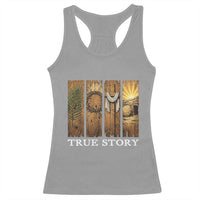 Christian Easter True Story Resurrection Scene Vintage Racerback Tank Top Faith Based Jesus Empty Tomb Gift for Believers