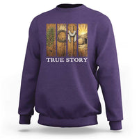 Christian Easter True Story Resurrection Scene Vintage Sweatshirt Faith Based Jesus Empty Tomb Gift for Believers