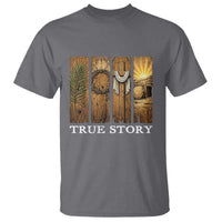 Christian Easter True Story Resurrection Scene Vintage T Shirt Faith Based Jesus Empty Tomb Gift for Believers