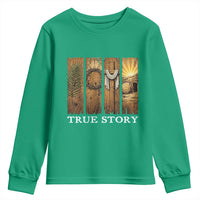 Christian Easter True Story Resurrection Scene Vintage Youth Sweatshirt Faith Based Jesus Empty Tomb Gift for Believers