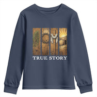 Christian Easter True Story Resurrection Scene Vintage Youth Sweatshirt Faith Based Jesus Empty Tomb Gift for Believers