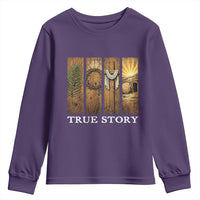 Christian Easter True Story Resurrection Scene Vintage Youth Sweatshirt Faith Based Jesus Empty Tomb Gift for Believers