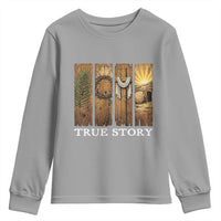 Christian Easter True Story Resurrection Scene Vintage Youth Sweatshirt Faith Based Jesus Empty Tomb Gift for Believers