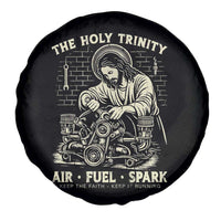 Funny Mechanic Jesus Holy Trinity Air Fuel Spark Vintage Spare Tire Cover Christian Car Lover Humor Gift for Gearheads