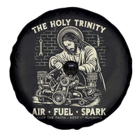 Funny Mechanic Jesus Holy Trinity Air Fuel Spark Vintage Spare Tire Cover Christian Car Lover Humor Gift for Gearheads