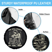 Funny Mechanic Jesus Holy Trinity Air Fuel Spark Vintage Spare Tire Cover Christian Car Lover Humor Gift for Gearheads