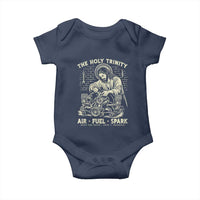 Funny Mechanic Jesus Holy Trinity Air Fuel Spark Vintage Baby Onesie Christian Car Lover Humor Gift for Gearheads