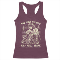 Funny Mechanic Jesus Holy Trinity Air Fuel Spark Vintage Racerback Tank Top Christian Car Lover Humor Gift for Gearheads