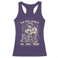 Funny Mechanic Jesus Holy Trinity Air Fuel Spark Vintage Racerback Tank Top Christian Car Lover Humor Gift for Gearheads