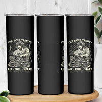 Funny Mechanic Jesus Holy Trinity Air Fuel Spark Vintage Skinny Tumbler Christian Car Lover Humor Gift for Gearheads