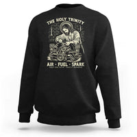 Funny Mechanic Jesus Holy Trinity Air Fuel Spark Vintage Sweatshirt Christian Car Lover Humor Gift for Gearheads