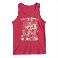 Funny Mechanic Jesus Holy Trinity Air Fuel Spark Vintage Tank Top Christian Car Lover Humor Gift for Gearheads