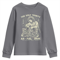 Funny Mechanic Jesus Holy Trinity Air Fuel Spark Vintage Youth Sweatshirt Christian Car Lover Humor Gift for Gearheads