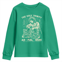 Funny Mechanic Jesus Holy Trinity Air Fuel Spark Vintage Youth Sweatshirt Christian Car Lover Humor Gift for Gearheads