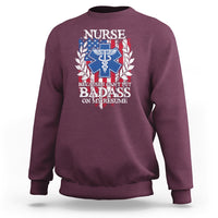 Funny Nurse Sweatshirt Funny American Nurse Medicare Healthcare Nurse Appreciation Gift Nurse Because I Cant Put Badass On My Resume American Flag - Wonder Print Shop