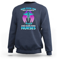 Funny Nurse Sweatshirt Nurse Wings God Took The Most Wonderful Angels And Made Them Nurses Empowering Caregivers, Nurse Life Pride, Nurse Appreciation Gift for Nurse Week - Wonder Print Shop