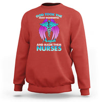 Funny Nurse Sweatshirt Nurse Wings God Took The Most Wonderful Angels And Made Them Nurses Empowering Caregivers, Nurse Life Pride, Nurse Appreciation Gift for Nurse Week - Wonder Print Shop