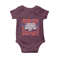 Subtle FDT Baby Onesie Freedom Democracy Tolerence and Justice For All