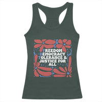 Subtle FDT Racerback Tank Top Freedom Democracy Tolerence and Justice For All