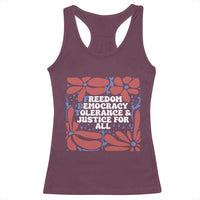 Subtle FDT Racerback Tank Top Freedom Democracy Tolerence and Justice For All