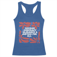 Subtle FDT Racerback Tank Top Freedom Democracy Tolerence and Justice For All