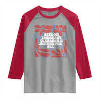 Subtle FDT Raglan Shirt Freedom Democracy Tolerence and Justice For All