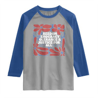 Subtle FDT Raglan Shirt Freedom Democracy Tolerence and Justice For All