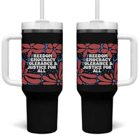 Subtle FDT Tumbler With Handle Freedom Democracy Tolerence and Justice For All