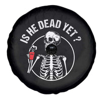 Is He Dead Yet Subtle FDT Spare Tire Cover Funny Skeleton Drinking Coffee