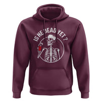 Is He Dead Yet Subtle FDT Hoodie Funny Skeleton Drinking Coffee
