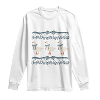 Country Goose 80s Long Sleeve Shirt 1980s Geese Blue Bowed Mama Goose