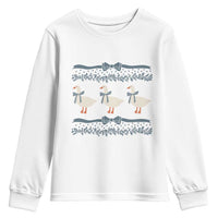 Country Goose 80s Youth Sweatshirt 1980s Geese Blue Bowed Mama Goose