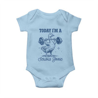 Funny Workout Silly Goose Baby Onesie Today I'm A Serious Goose Lifting Weights Gym