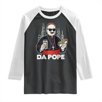 Funny Da Pope Chicago Hot Dog Raglan Shirt 267th Pope Leo XIV