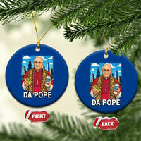 Funny Da Pope Leo XIV Ceramic Ornament 267th Pope Chicago Hot Dog and Beer - Wonder Print Shop