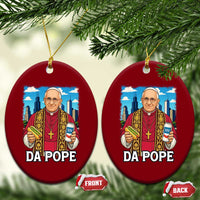 Funny Da Pope Leo XIV Ceramic Ornament 267th Pope Chicago Hot Dog and Beer - Wonder Print Shop
