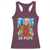 Funny Da Pope Leo XIV Racerback Tank Top 267th Pope Chicago Hot Dog and Beer