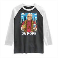 Funny Da Pope Leo XIV Raglan Shirt 267th Pope Chicago Hot Dog and Beer